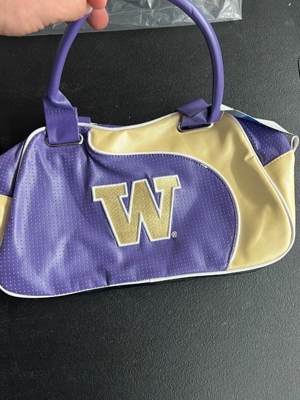 Washington Huskies Purse Handbag Bowler Fashion Zipper NCAA Official 13x7 - Picture 5 of 6